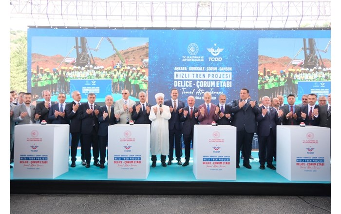 Ankara Kırıkkale Çorum Samsun Hızlı Tren Projesi'nin 120 kilometrelik Delice Çorum etabının temeli atıldı (2)