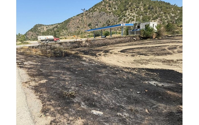 Benzin istasyonu yanında bulunan trafonun patlaması neticesinde yangın çıktı