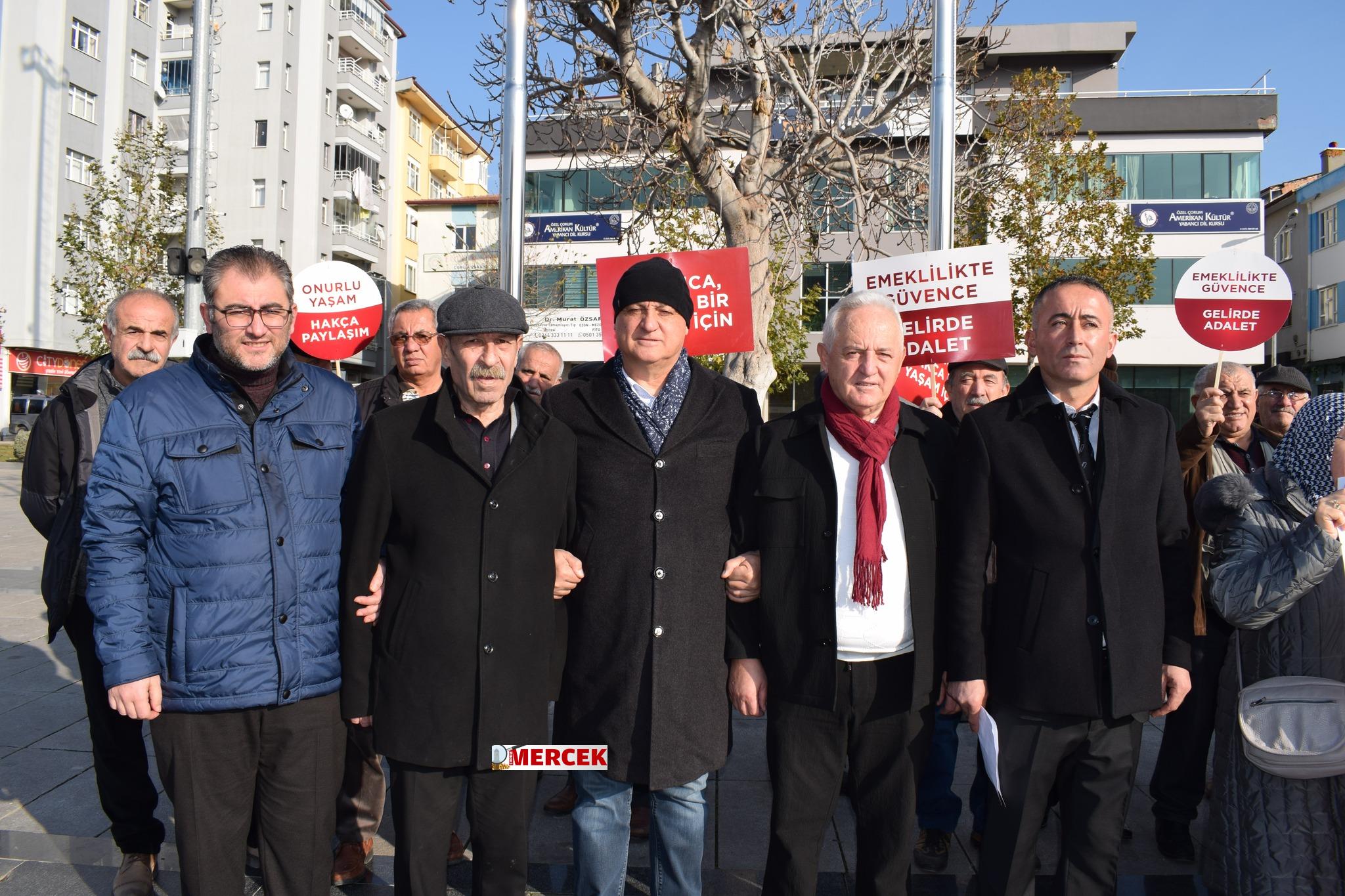Birleşik Emekliler Sendikası Çorum'da alanlara çıktı