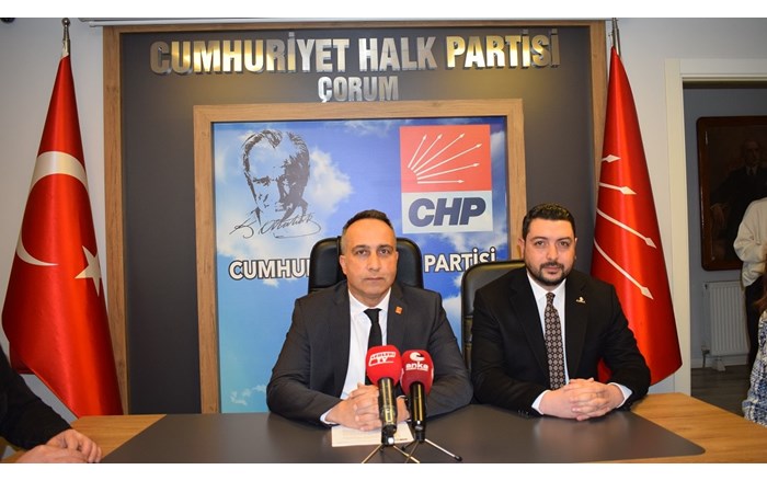 CHP Çorum İl Başkanı Dinçer Solmaz ve Merkez İlçe Başkanı Utku Ulaş Taşar