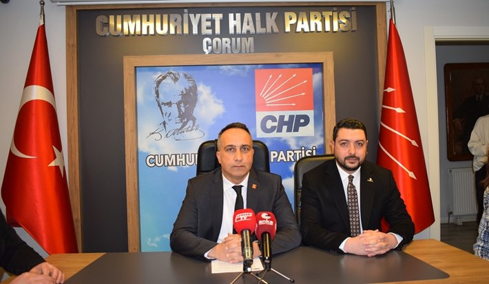 CHP Çorum İl Başkanı Dinçer Solmaz ve Merkez İlçe Başkanı Utku Ulaş Taşar