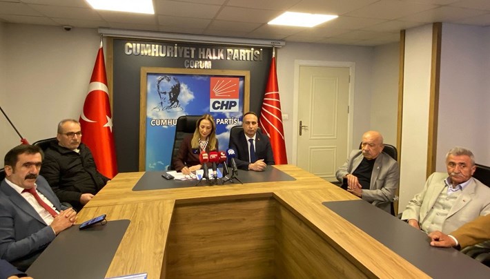 CHP Genel Başkan Yardımcısı Aylin Nazlıaka, Çorum'da basın toplantısı düzenledi (1)
