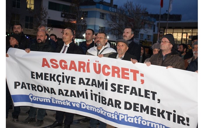 Çorum Emek ve Demokrasi Platformu, yeni asgari ücreti protesto etti 2