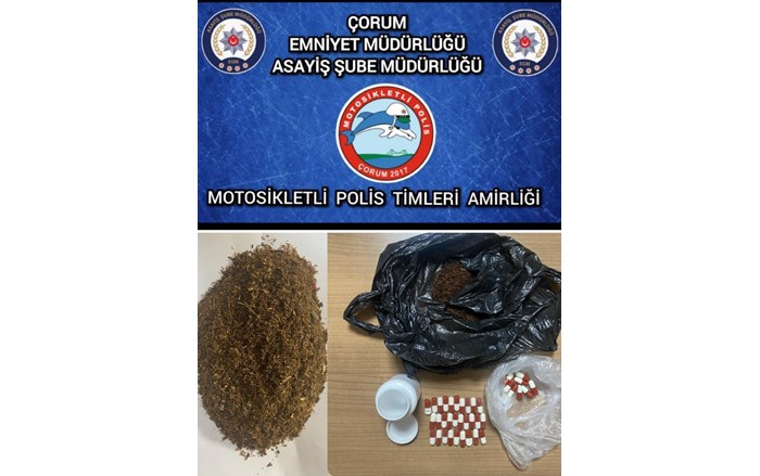 Çorum Emniyet Müdürlüğü ekipleri, yasaklı madde ele geçirdi