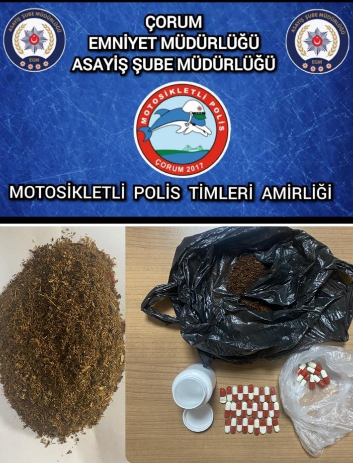 Çorum Emniyet Müdürlüğü ekipleri, yasaklı madde ele geçirdi