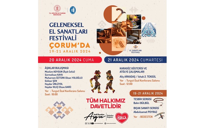 Çorum'da Geleneksel El Sanatları Festivali