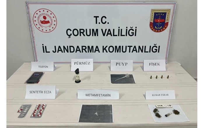 Çorum'da jandarma ekiplerince zehir tacirlerine yönelik düzenlenen operasyonlarda yakalanan 59 şüpheliden 7’si tutuklandı (4)