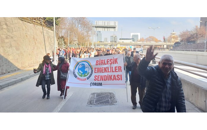 Çorum'dan Birleşik Emekliler Sendikası mitinge tam destek verdi