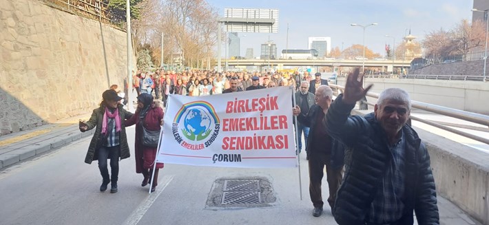 Çorum'dan Birleşik Emekliler Sendikası mitinge tam destek verdi