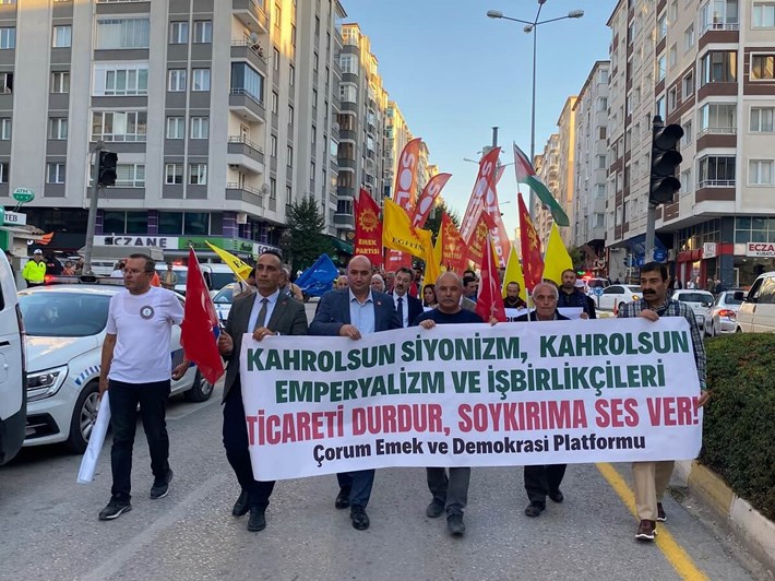 Emek ve Demokrasi Platformu tarafından Filistin halkına sahip çıkmak amacıyla bir yürüyüş ve kitlesel basın açıklaması düzenlendi (10)