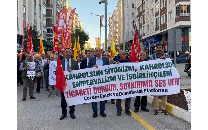 Emek ve Demokrasi Platformu tarafından Filistin halkına sahip çıkmak amacıyla bir yürüyüş ve kitlesel basın açıklaması düzenlendi (12)