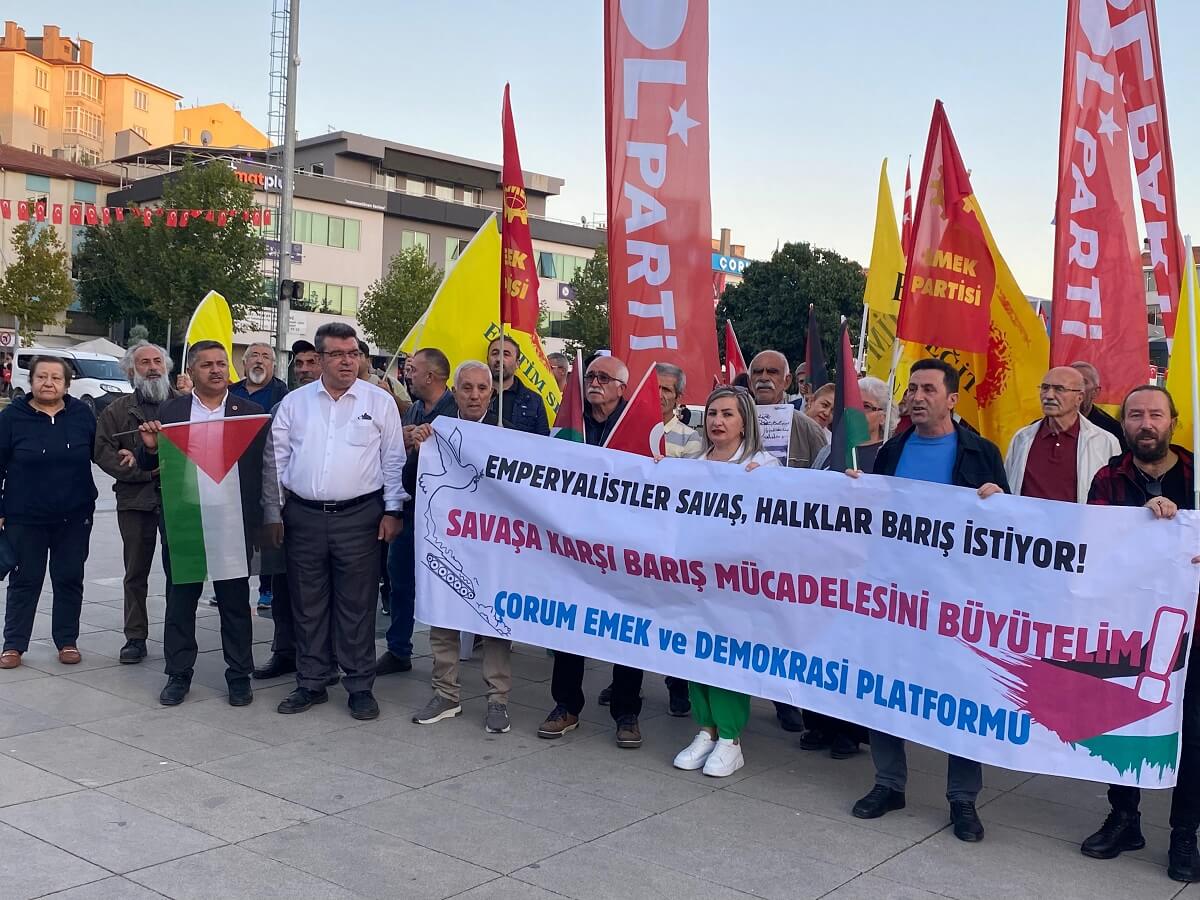 Emek ve Demokrasi Platformu tarafından Filistin halkına sahip çıkmak amacıyla bir yürüyüş ve kitlesel basın açıklaması düzenlendi (4)