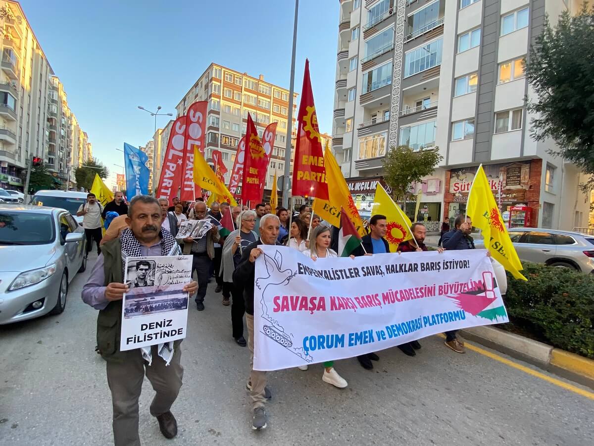 Emek ve Demokrasi Platformu tarafından Filistin halkına sahip çıkmak amacıyla bir yürüyüş ve kitlesel basın açıklaması düzenlendi (8)