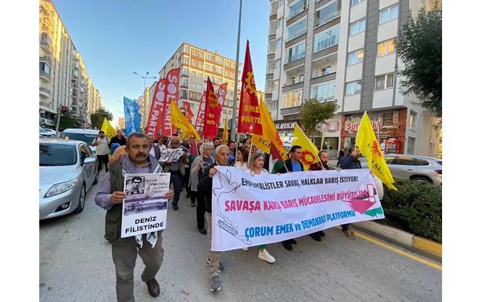 Emek ve Demokrasi Platformu tarafından Filistin halkına sahip çıkmak amacıyla bir yürüyüş ve kitlesel basın açıklaması düzenlendi (8)