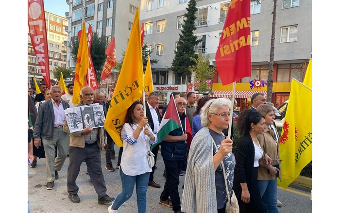 Emek ve Demokrasi Platformu tarafından Filistin halkına sahip çıkmak amacıyla bir yürüyüş ve kitlesel basın açıklaması düzenlendi (9)