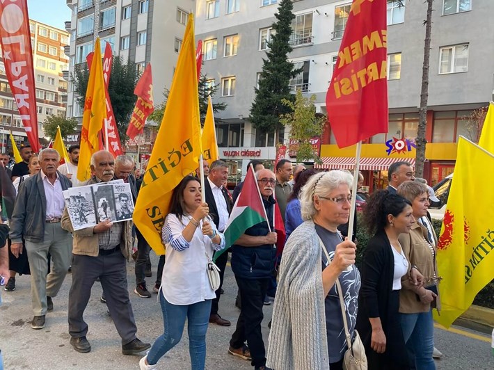 Emek ve Demokrasi Platformu tarafından Filistin halkına sahip çıkmak amacıyla bir yürüyüş ve kitlesel basın açıklaması düzenlendi (9)