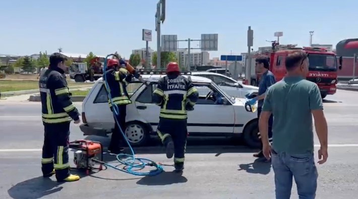 Kaza, Çorum Ankara karayolu Çorum Stadı mevkiinde meydana geldi.