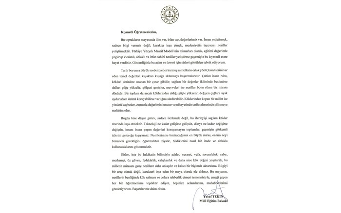 Kitap yazan 20 öğretmen, Bakan Tekin'den tebrik mektubu aldı (2)