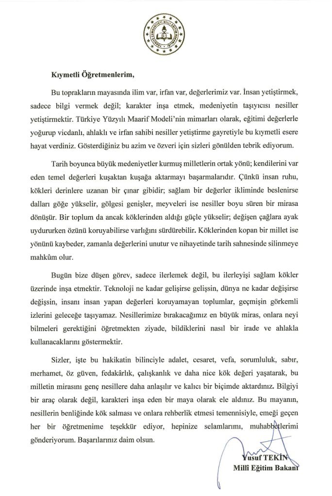 Kitap yazan 20 öğretmen, Bakan Tekin'den tebrik mektubu aldı (2)