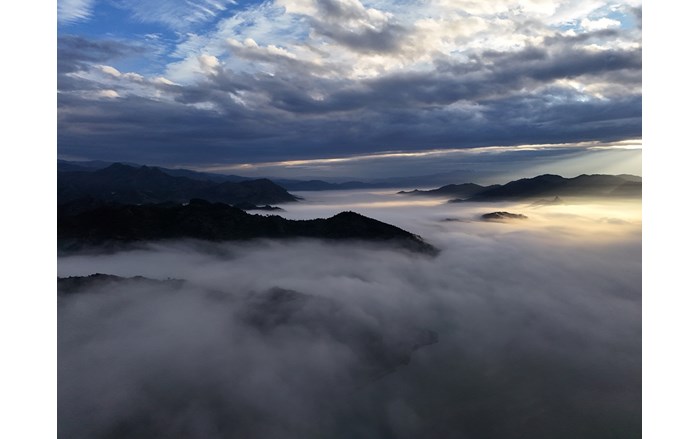 Kızılırmak boylarına çöken sis, güzel bir manzara oluşturdu