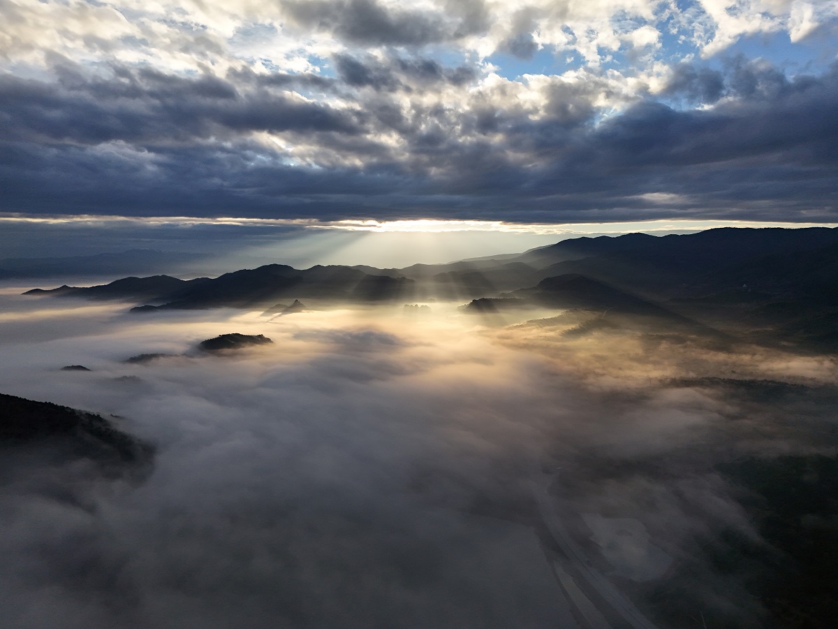 Kızılırmak Nehrini sis kapladı