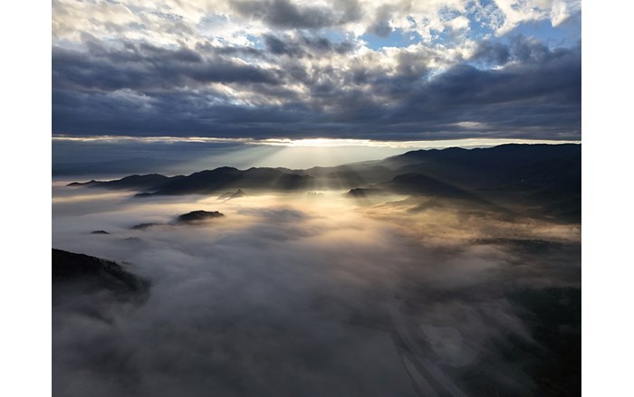 Kızılırmak Nehrini sis kapladı