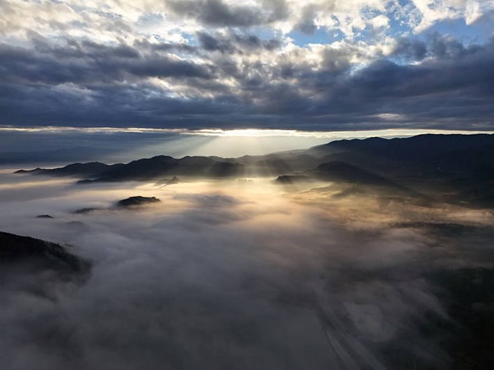 Kızılırmak Nehrini sis kapladı