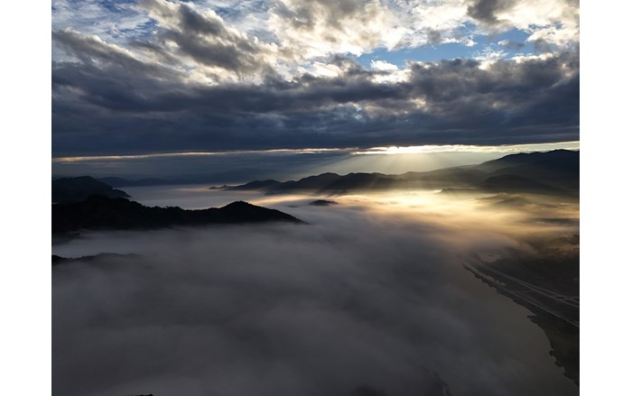 Kızılırmak'ın sis görüntüsü dron ile havadan görüntülendi