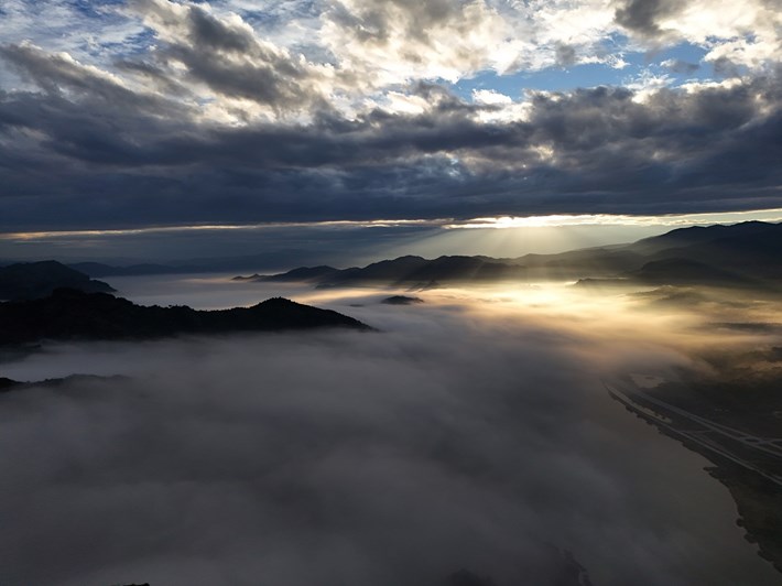 Kızılırmak'ın sis görüntüsü dron ile havadan görüntülendi