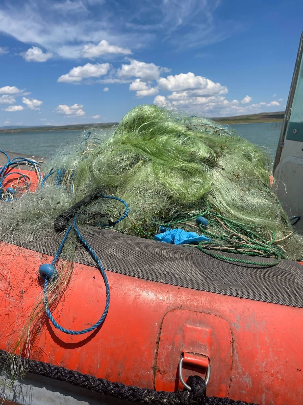 Koçhisar Barajı’ndan 2 bin 600 metre uzunluğunda ağ ele geçirildi (2)