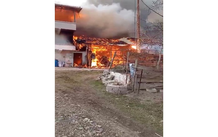 Osmancık İlçesinde ev ve ahır cayır cayır yandı (2)