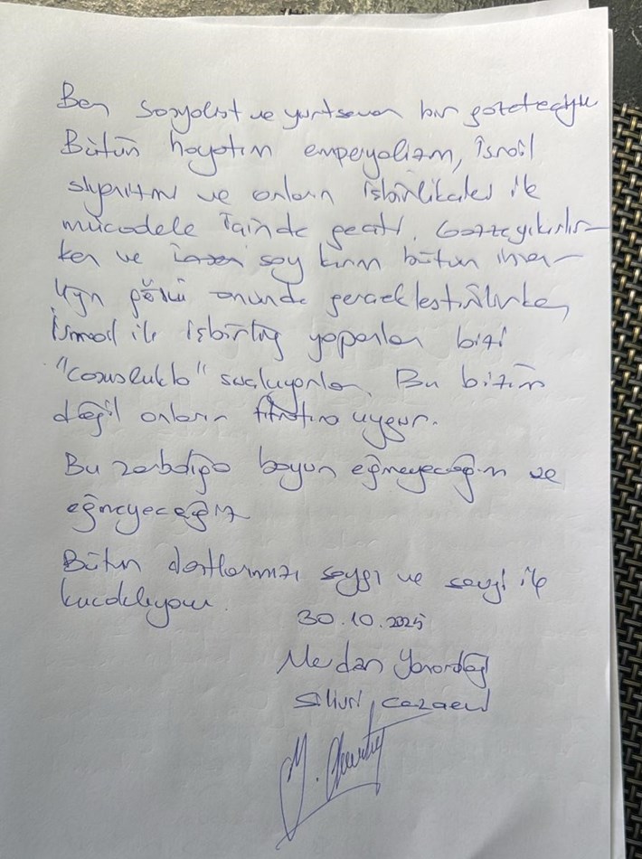Silivri Cezaevinde bulunan Merdan Yanardağ, Çorumlulara mektup gönderdi (3)