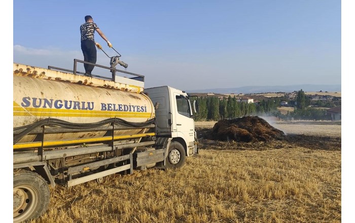 Yangın, Sungurlu ilçesi Aşağıfındıklı köyünde meydana geldi