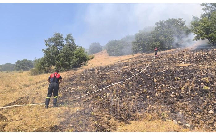 Yangın, Sungurlu'ya bağlı Büyük Ekmekçi köyünde meydana geldi (2)
