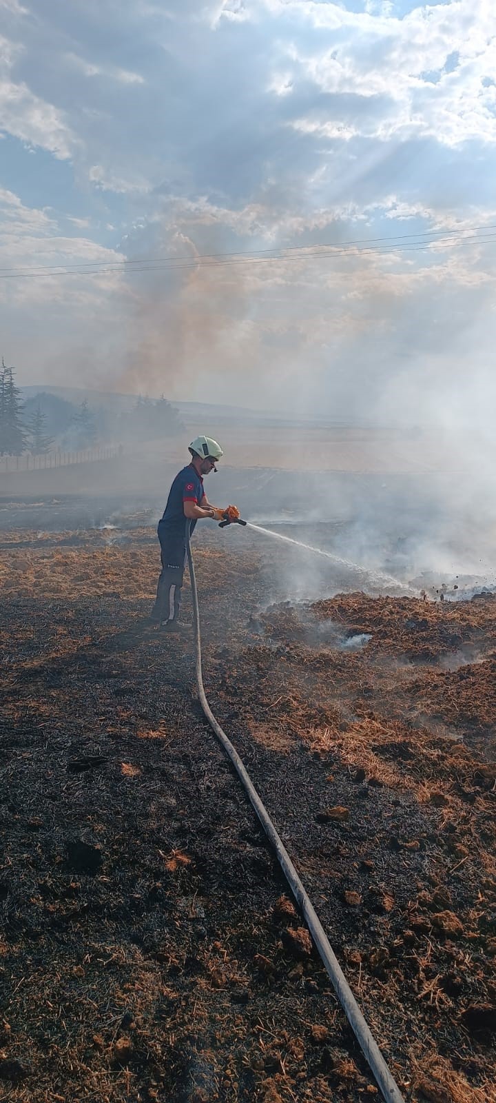 Yangında köy mezarlığı, 250 adet sulama borusu ve 50 adet sulama fıskiyesi zarar gördü (3)