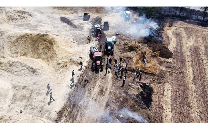 70 dönüm arazi kül oldu