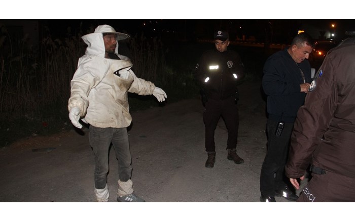 Arı kovanı yüklü kamyonet devrildi