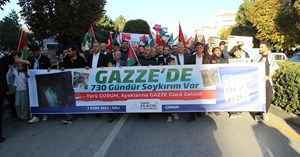 Çorum’da yüzlerce kişi, Gazze için tek yürek oldu