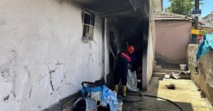 Evde yangın çıktı