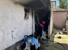 Evde yangın çıktı