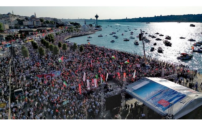 Özgür Gazze Mitingi'ne Çorum'dan geniş katılım