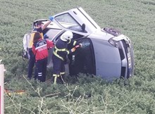 Takla atan otomobil hurdaya döndü: 1 yaralı