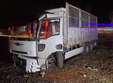 Tarlaya uçan kamyonun sürücüsü yaralandı