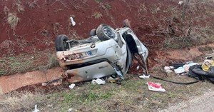 Yoldan çıkan otomobil takla attı: 4 yaralı