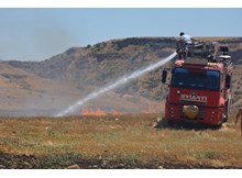 Elektrik telleri tarlayı yaktı