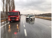 Kayganlaşan yolda kaza: 1 yaralı