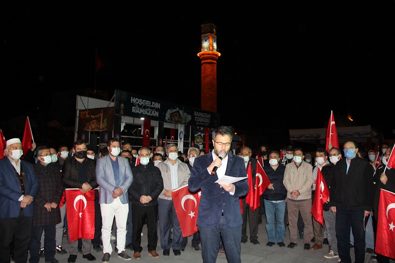 İSRAİL'İN MESCİD-İ AKSA'YA YÖNELİK SALDIRISI ÇORUM'DA PROTESTO EDİLDİ