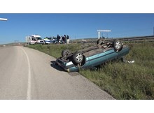 Araç takla attı: 1 yaralı