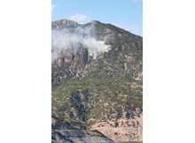 Ormanlık alana yıldırım düştü