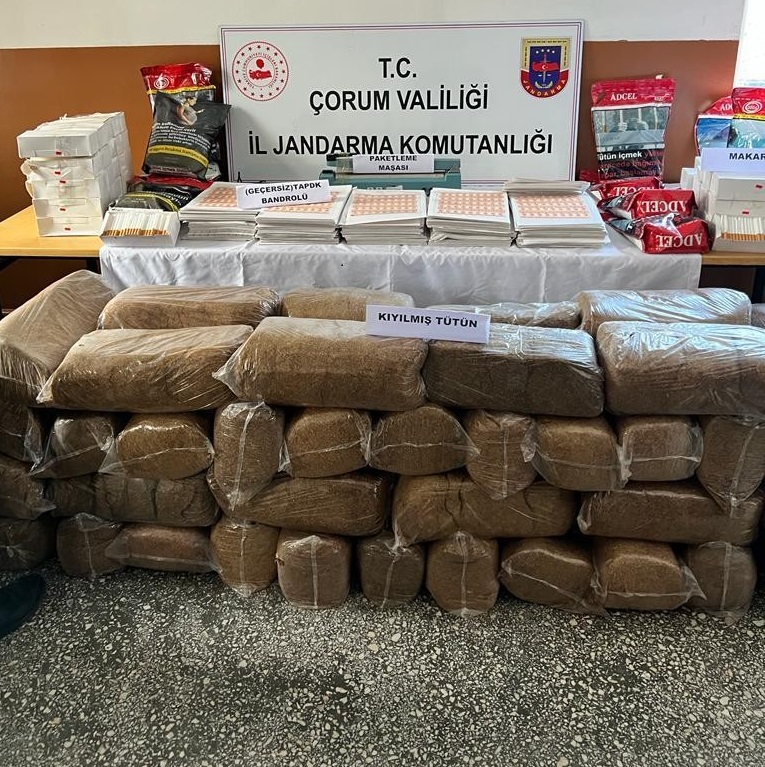 ÇORUM'DA KAÇAK TÜTÜN OPERASYONU